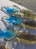 4" Blue blood stingers. ALSO IN JUNEBUG,LIME AND RED