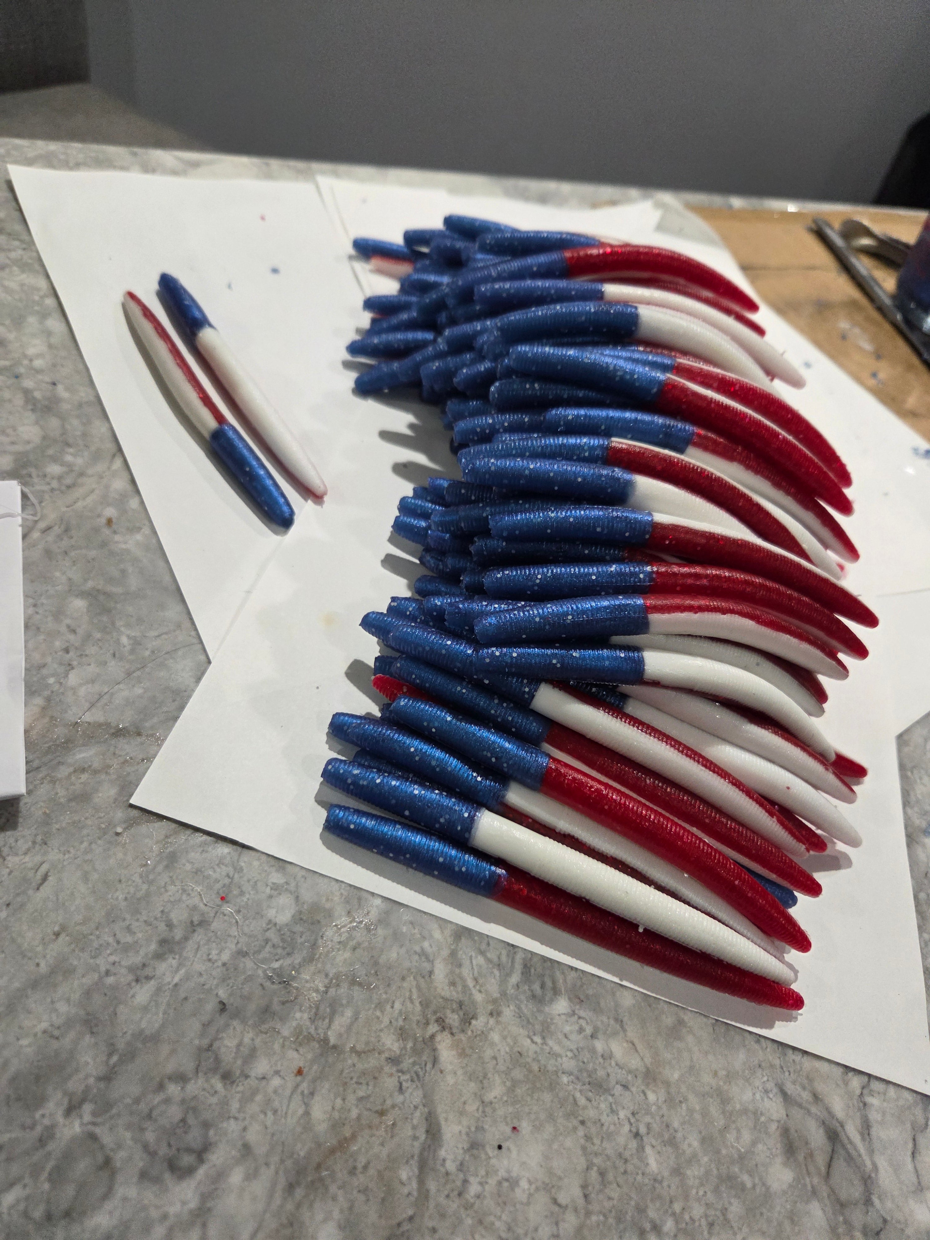 5 inch The Patriot  senko GY style stickbait worm  LIMITED RUN