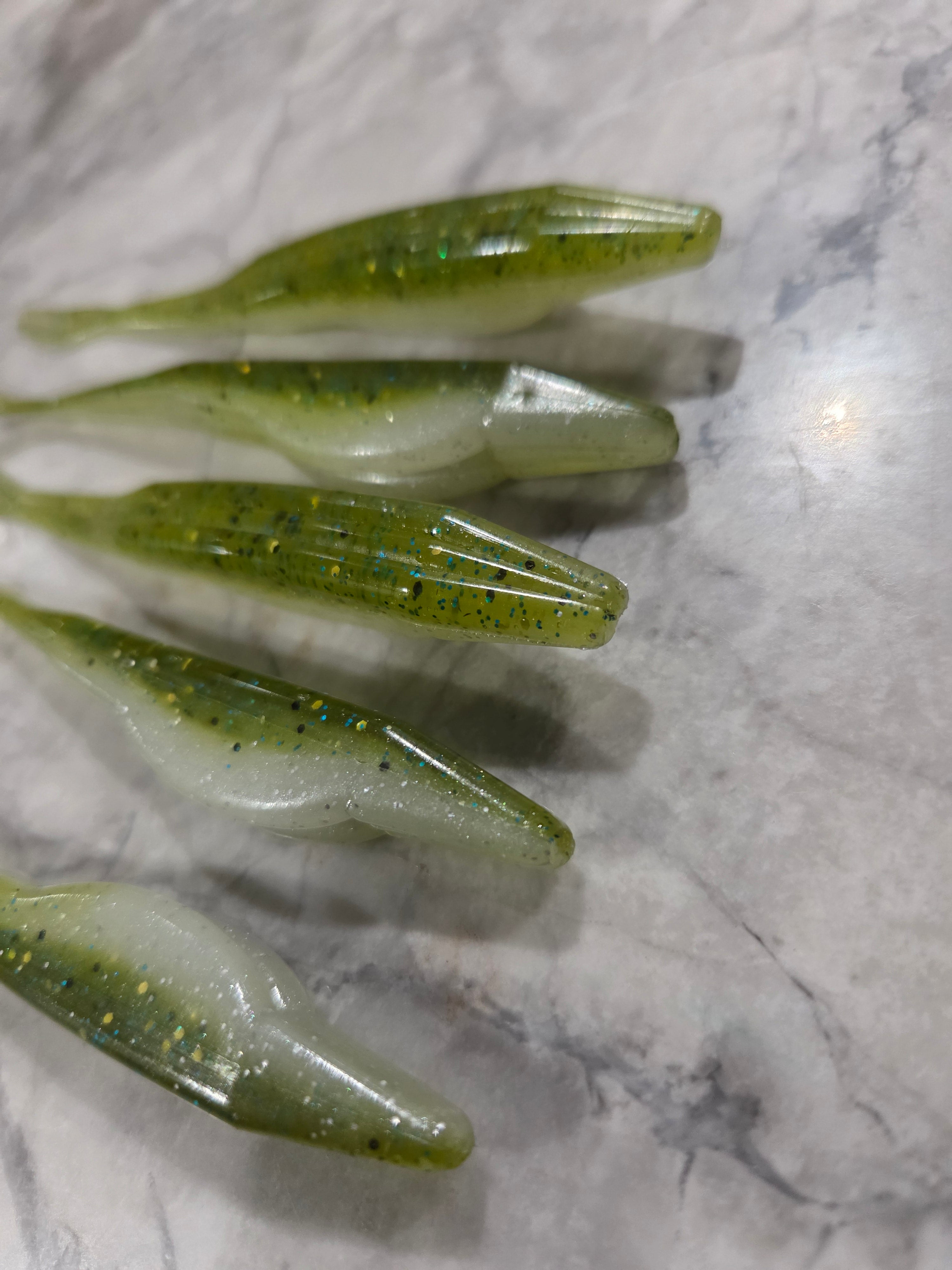 5" Fork tail fluke great action many colors inside