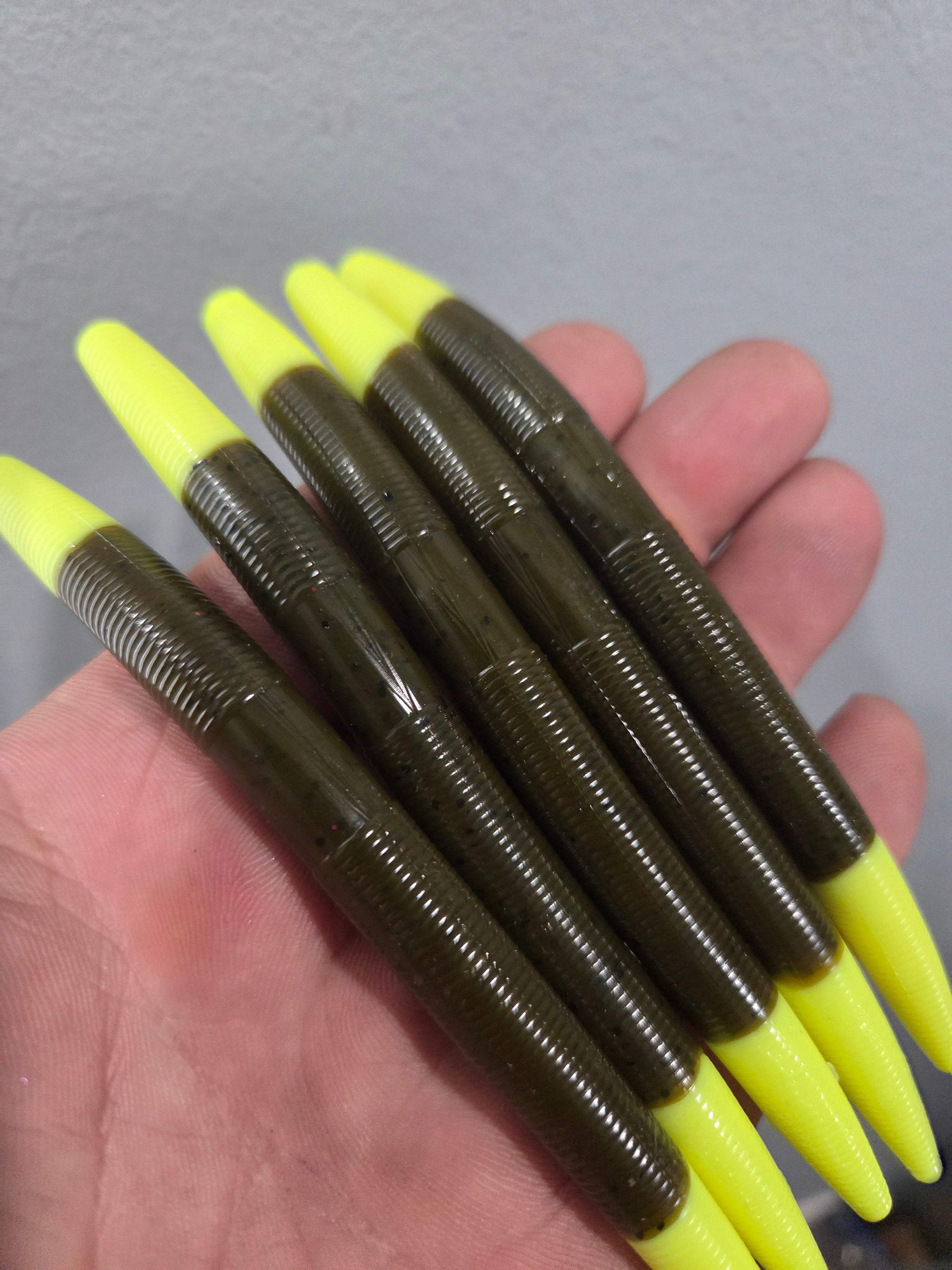 "THE DOUBLE SHOT" 5" Stickbait worm any color combo