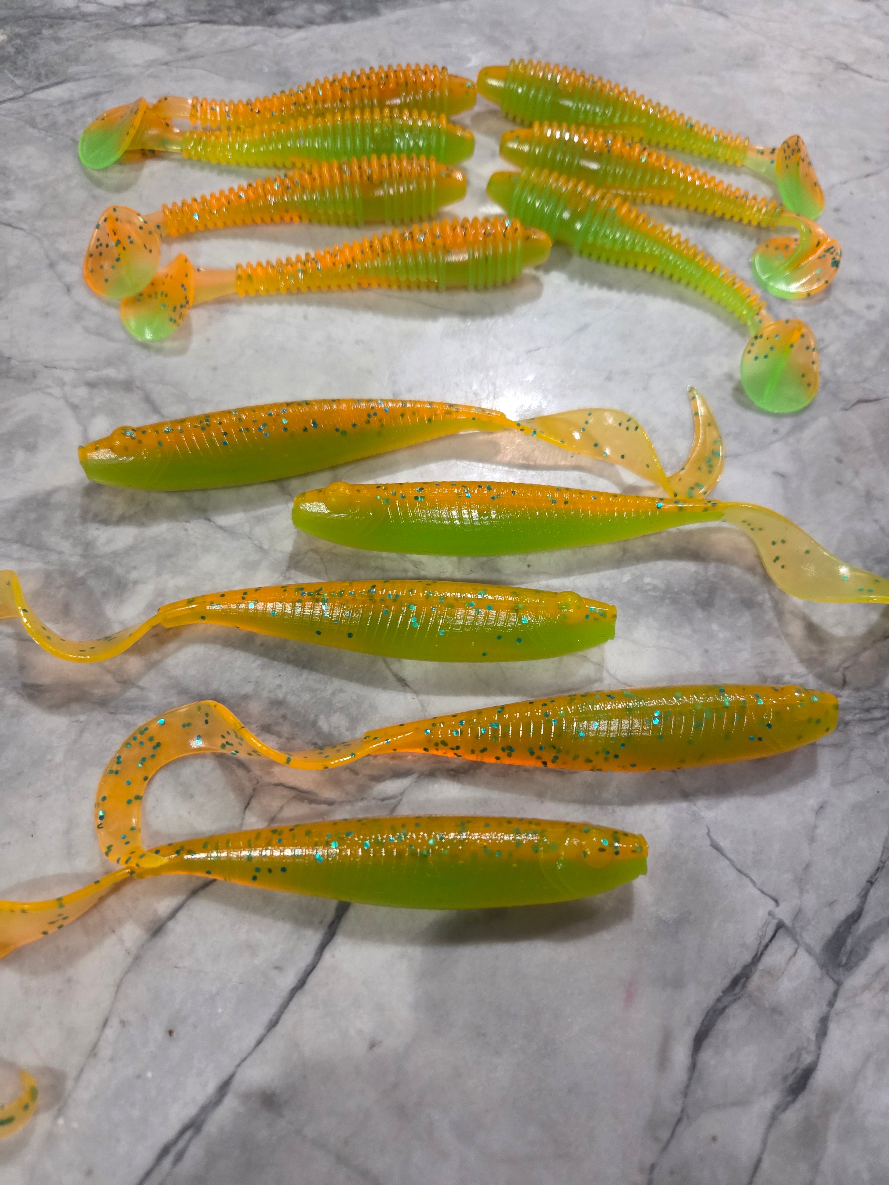 5" curly tail minnow 7inch extended