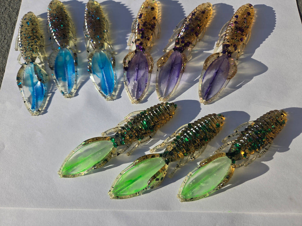 4" Blue blood stingers. ALSO IN JUNEBUG,LIME AND RED