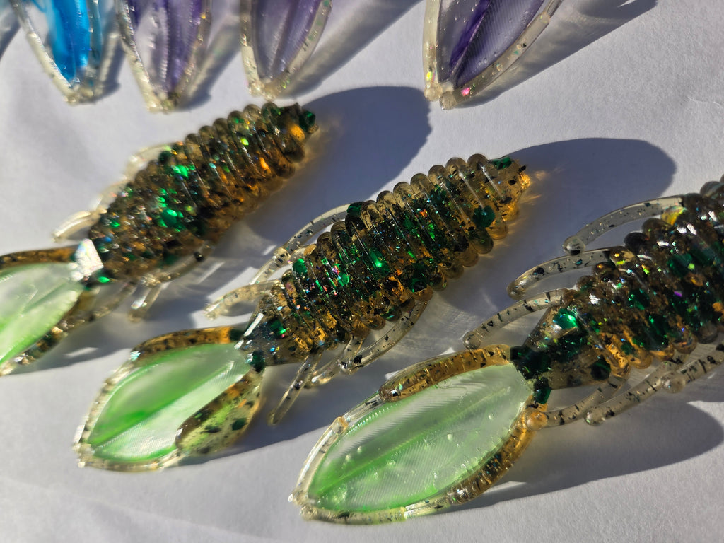 4" Blue blood stingers. ALSO IN JUNEBUG,LIME AND RED