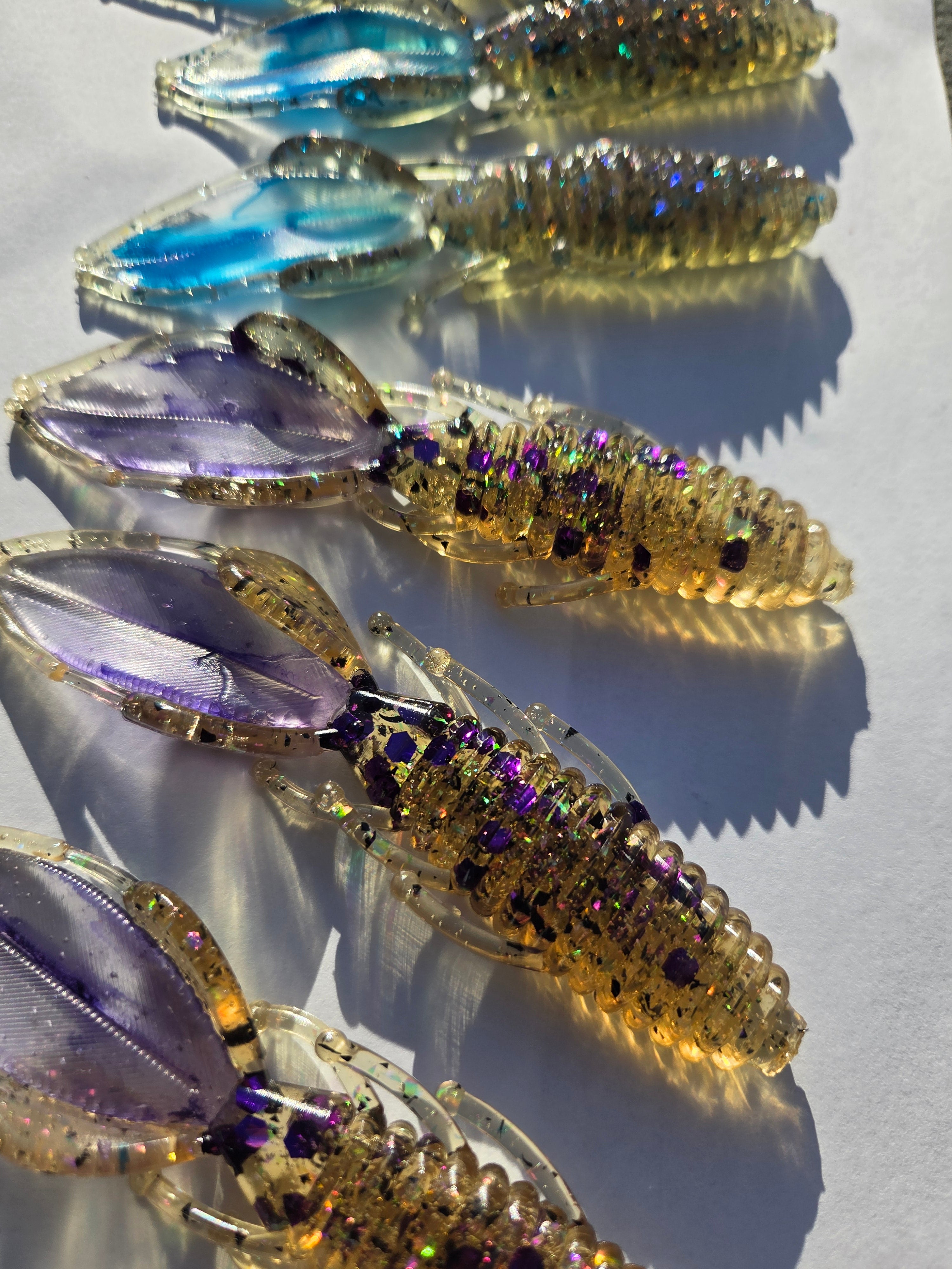 4" Blue blood stingers. ALSO IN JUNEBUG,LIME AND RED