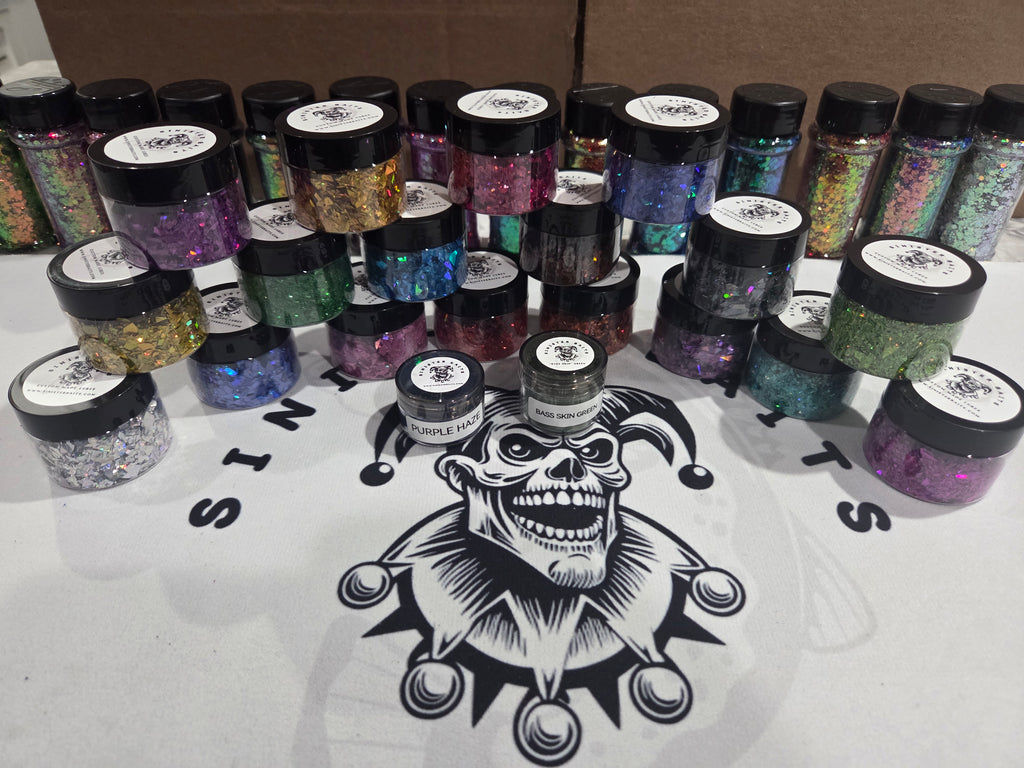 20pc shattered glass glitter and house powders