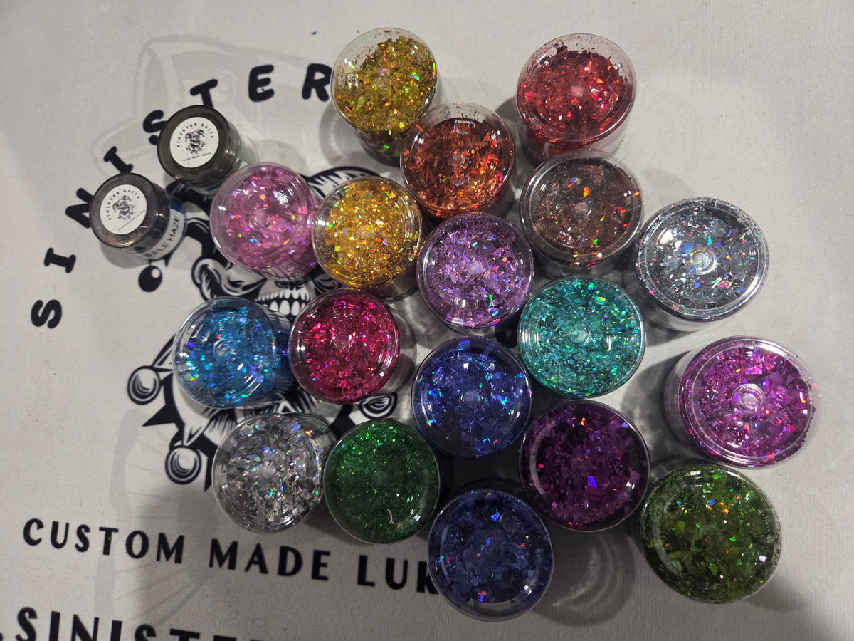 20pc shattered glass glitter and house powders