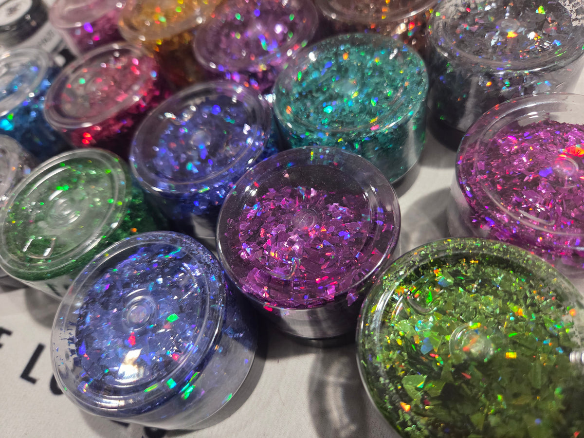20pc shattered glass glitter and house powders