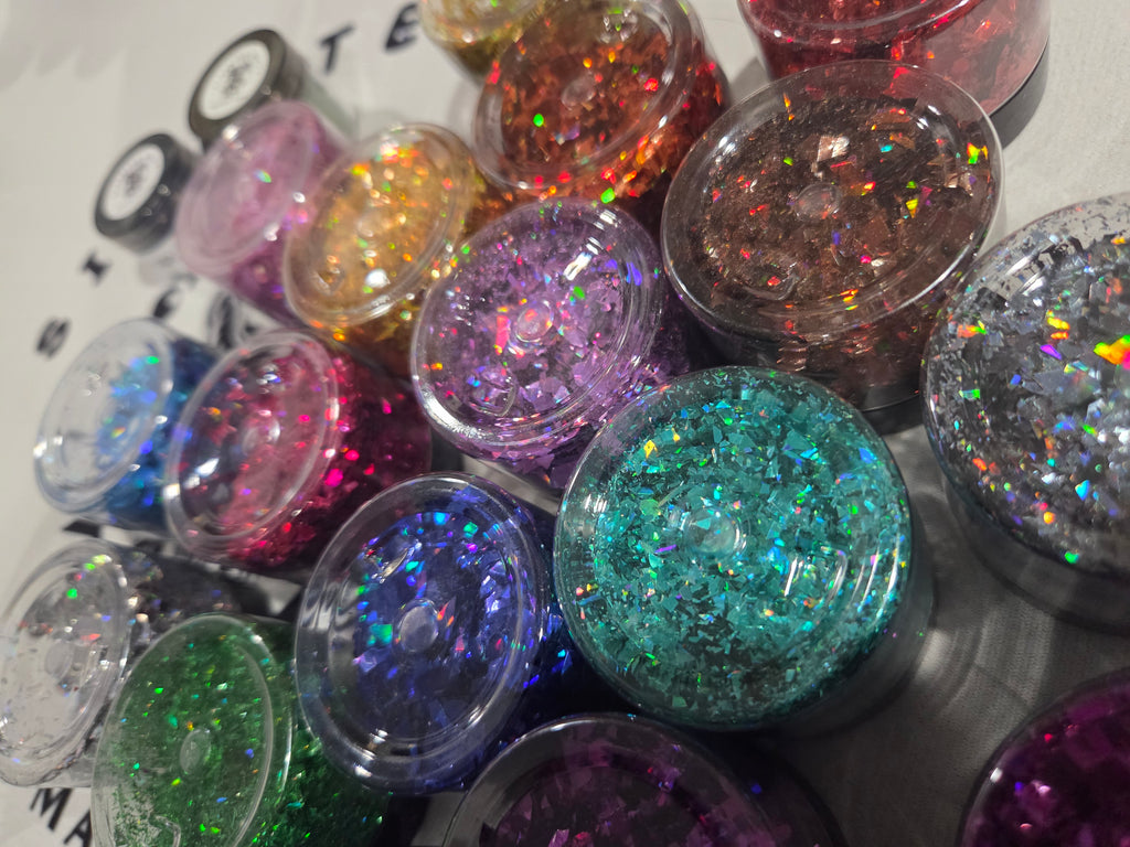 20pc shattered glass glitter and house powders