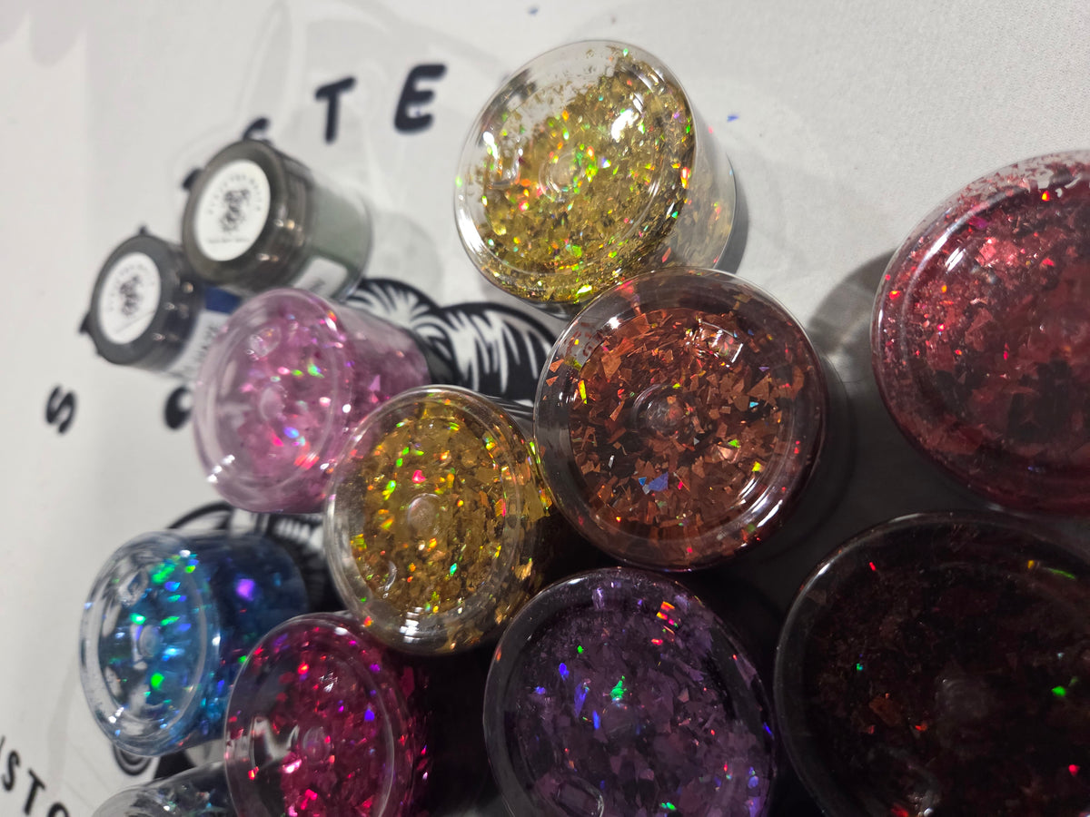 20pc shattered glass glitter and house powders