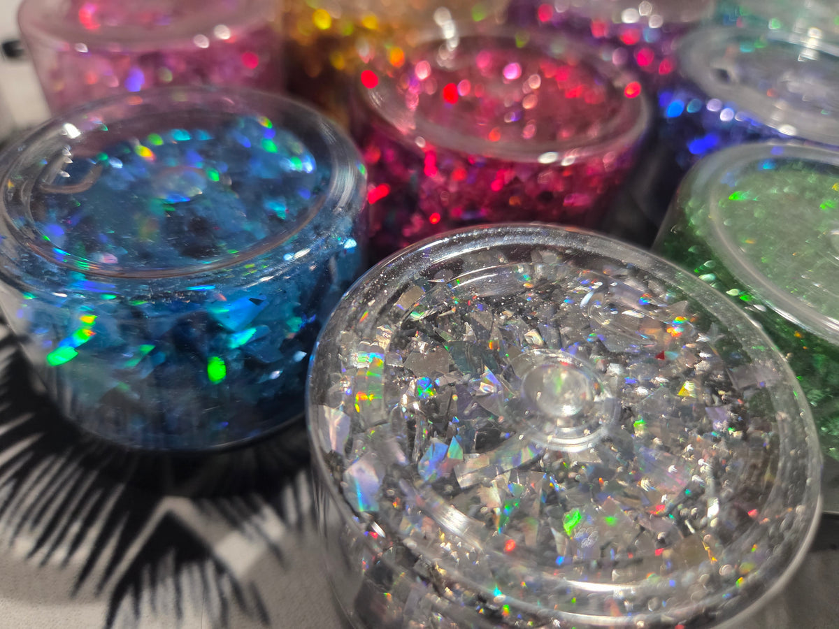 20pc shattered glass glitter and house powders