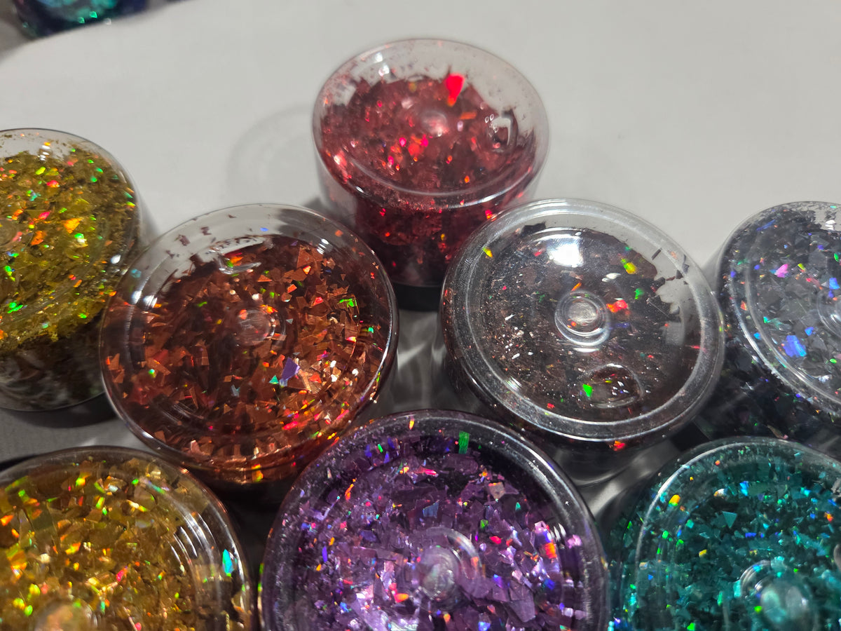 20pc shattered glass glitter and house powders