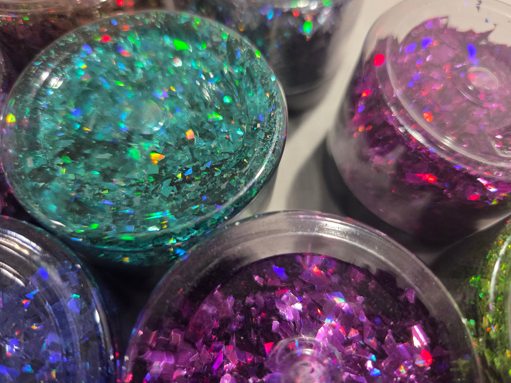 20pc shattered glass glitter and house powders