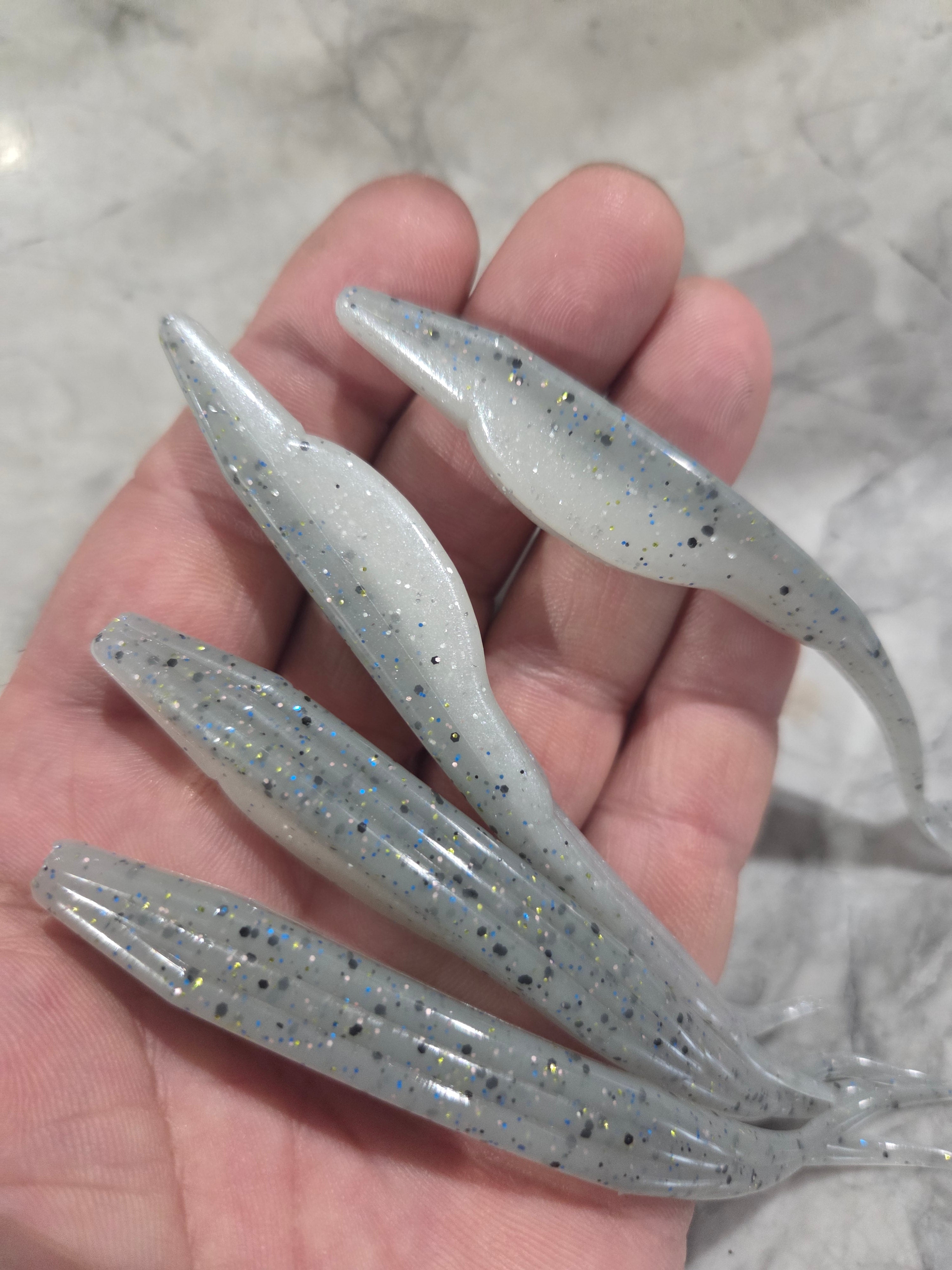 5" Fork tail fluke great action many colors inside