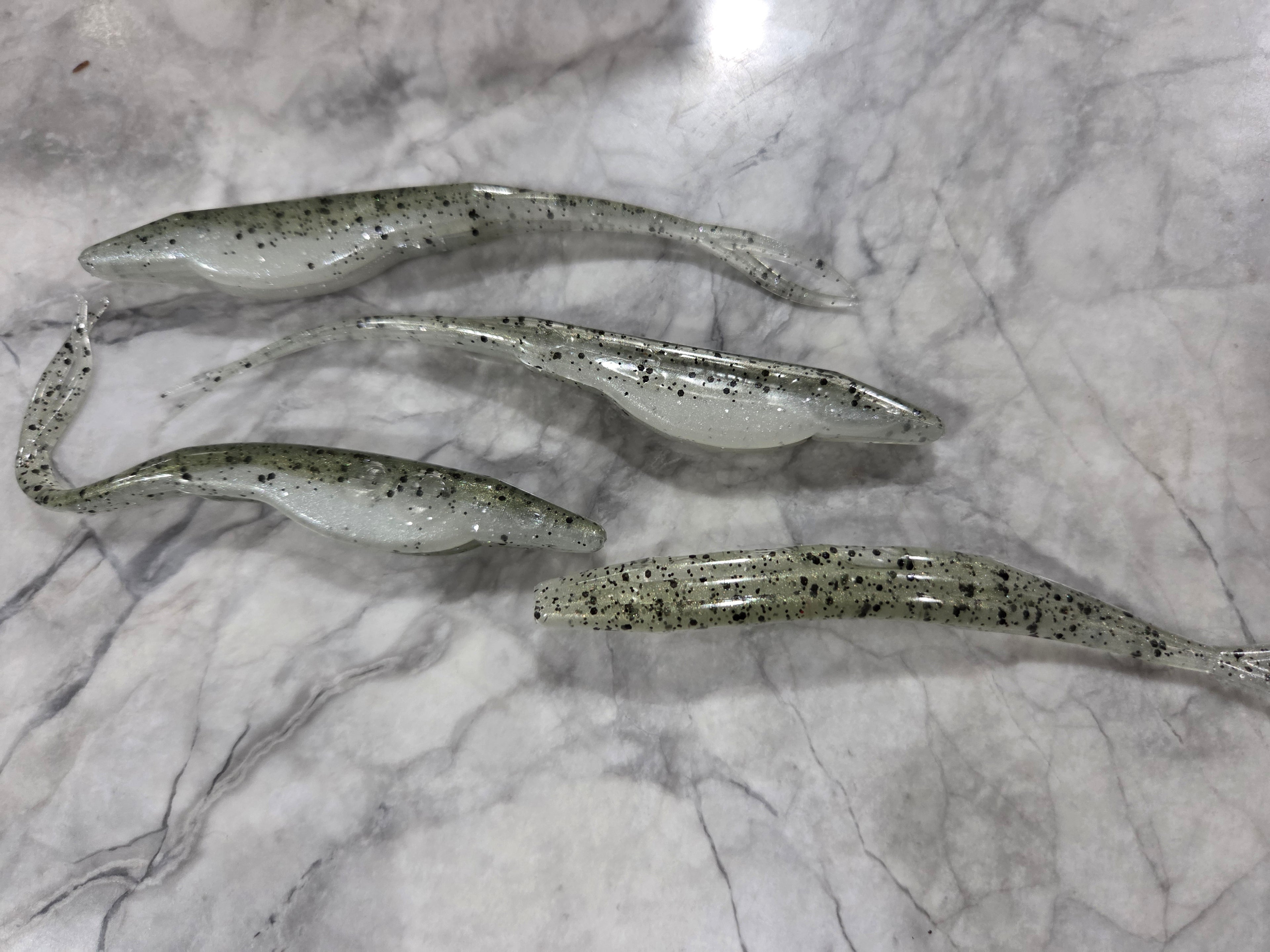 5" Fork tail fluke great action many colors inside