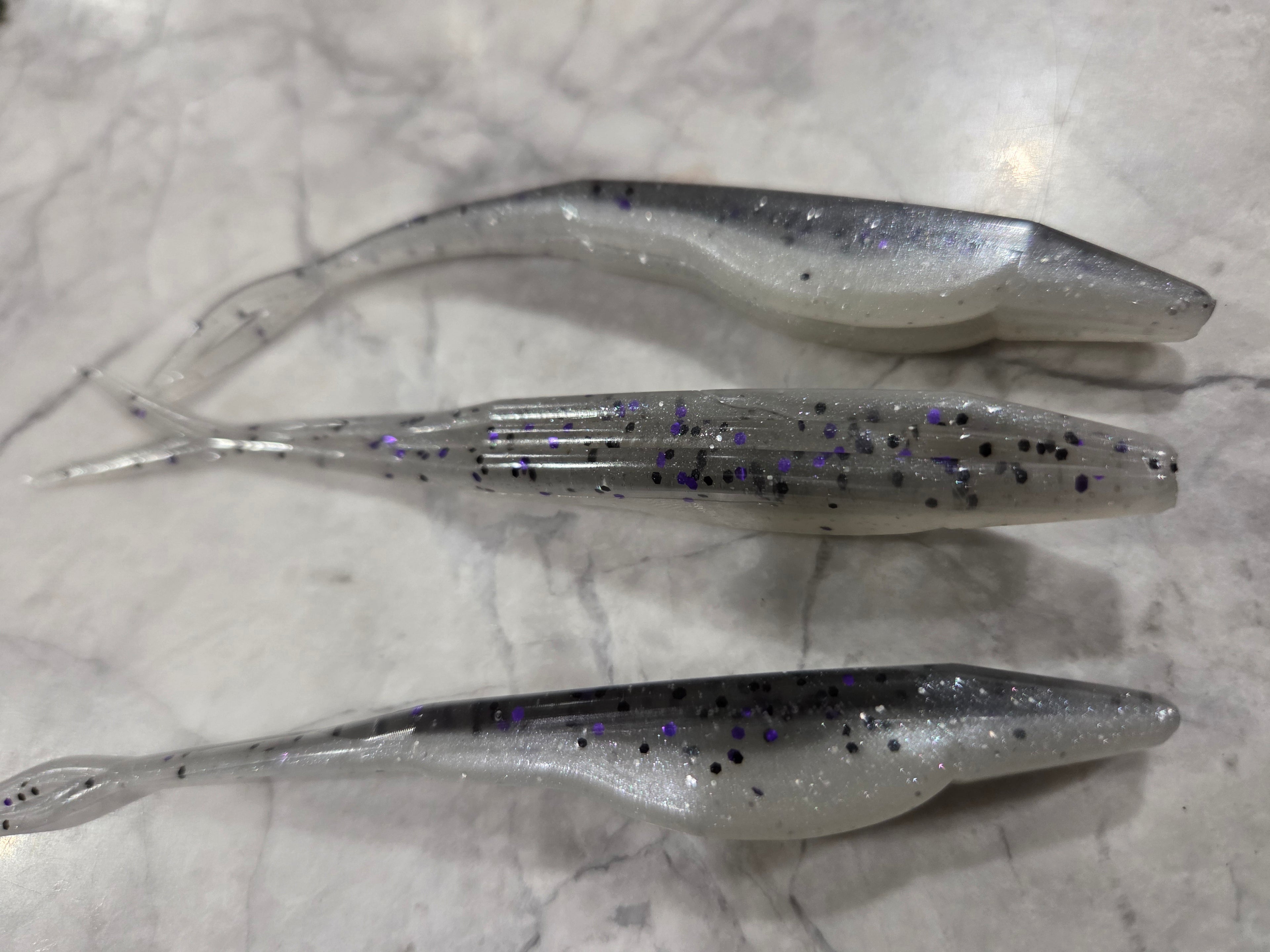 5" Fork tail fluke great action many colors inside