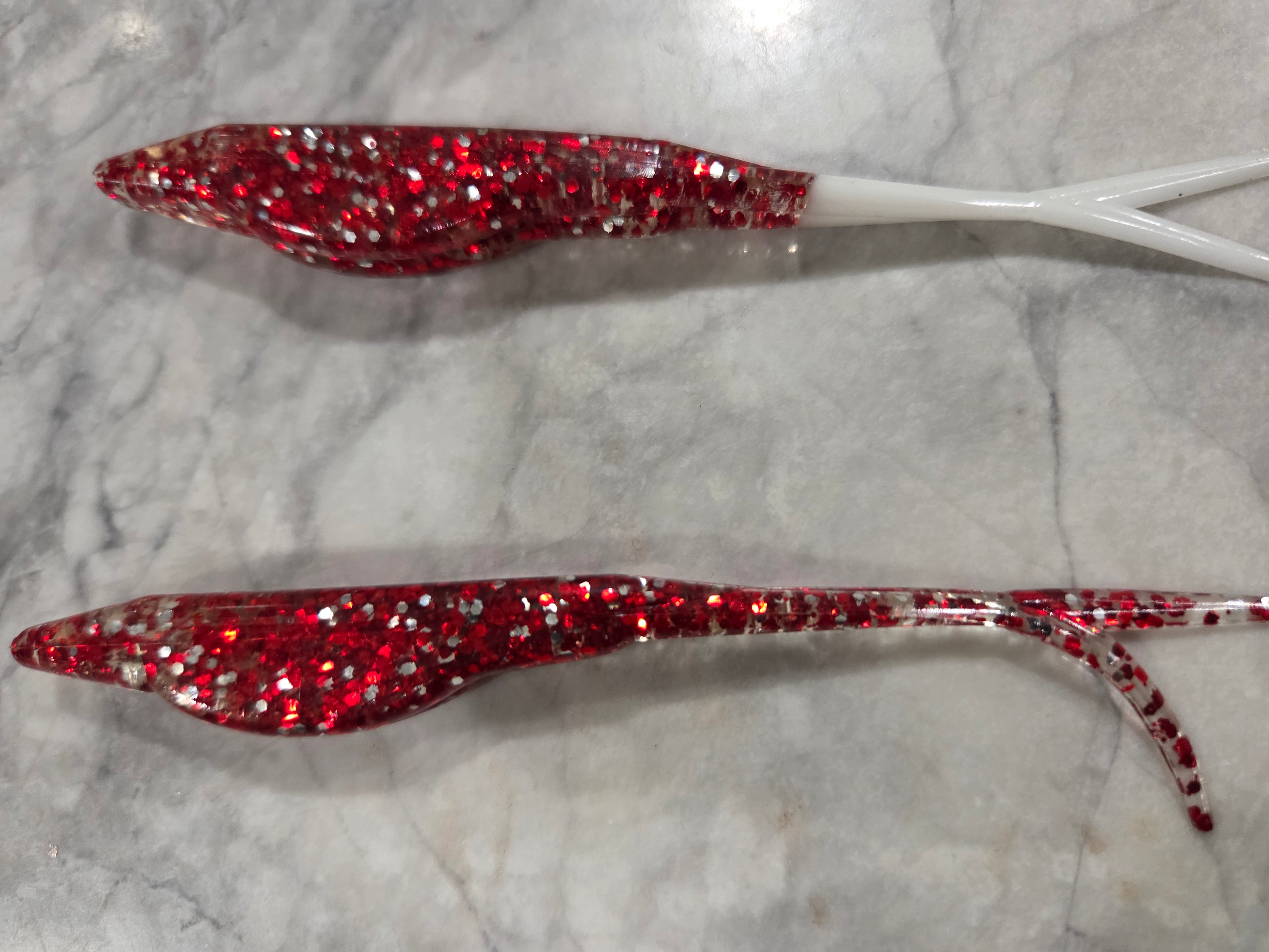 5" Fork tail fluke great action many colors inside