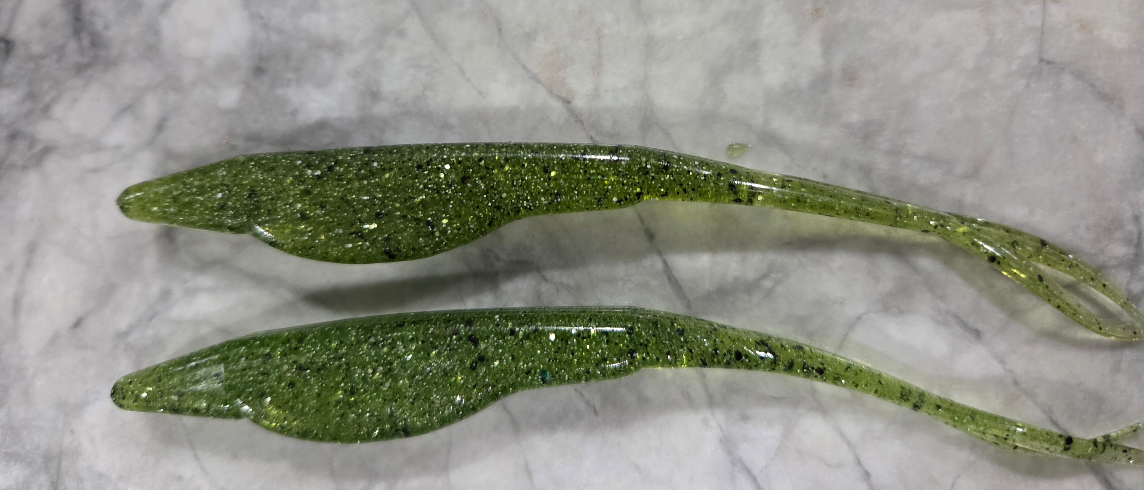 5" Fork tail fluke great action many colors inside