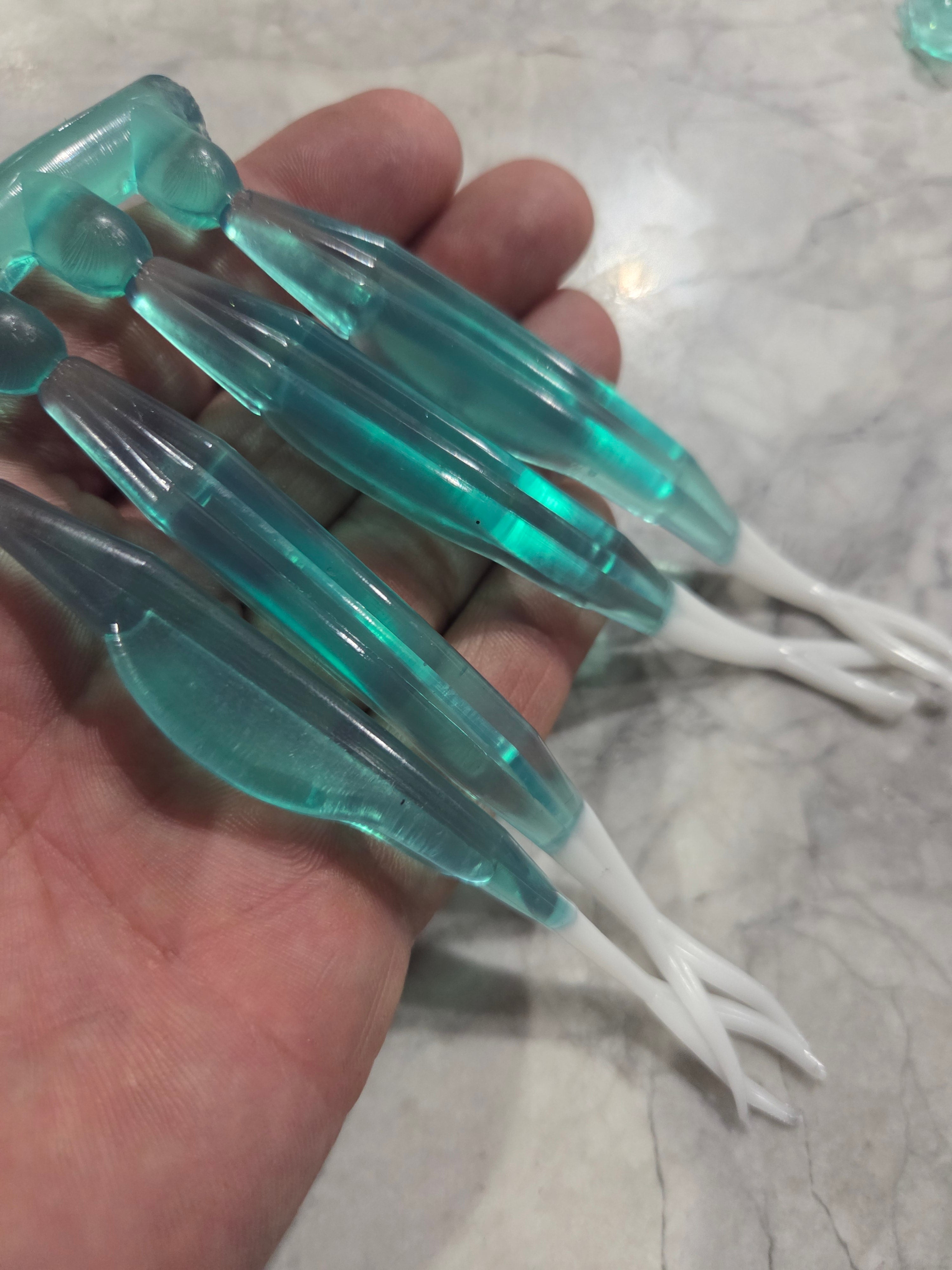 5" Fork tail fluke great action many colors inside