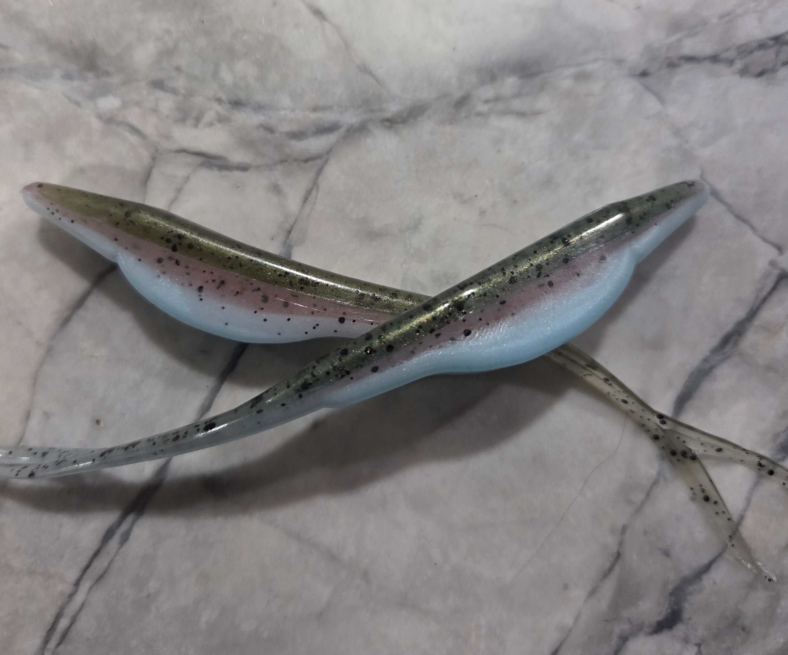 5" Fork tail fluke great action many colors inside