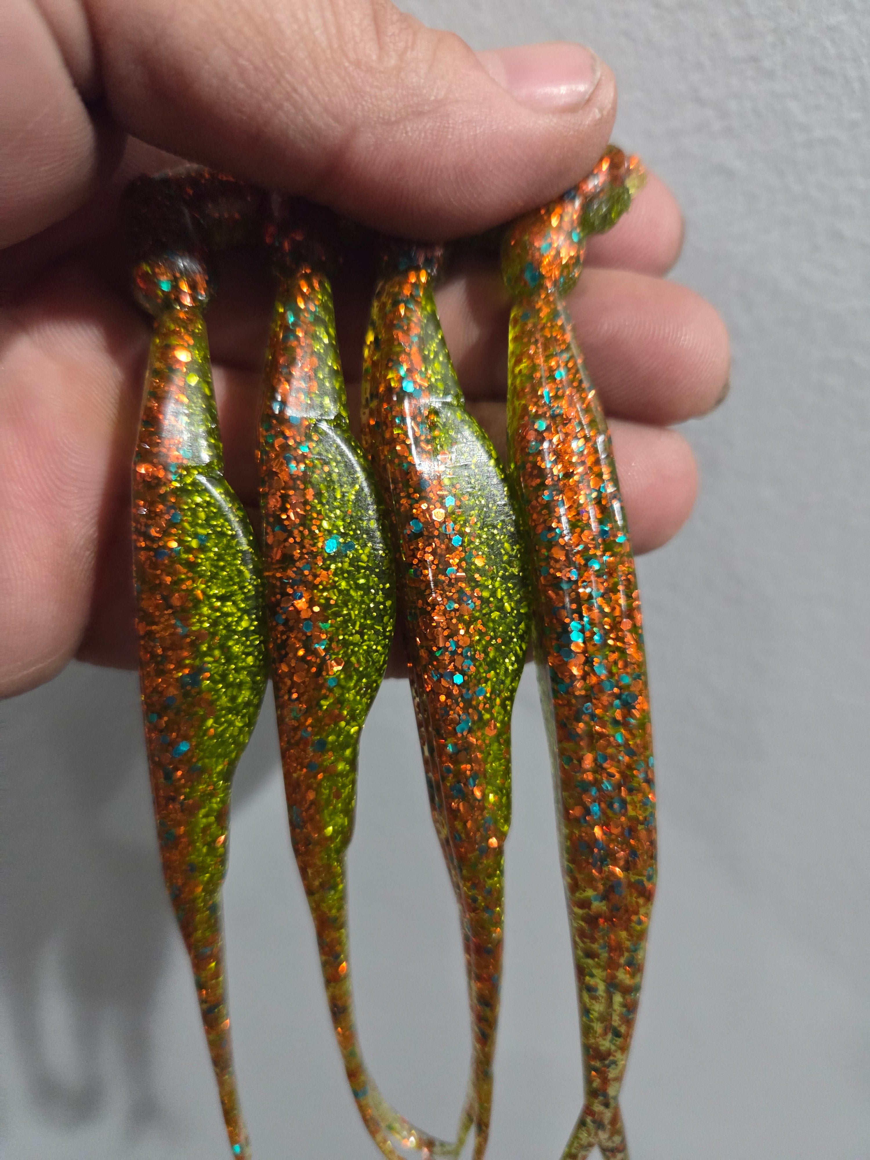 5" Fork tail fluke great action many colors inside