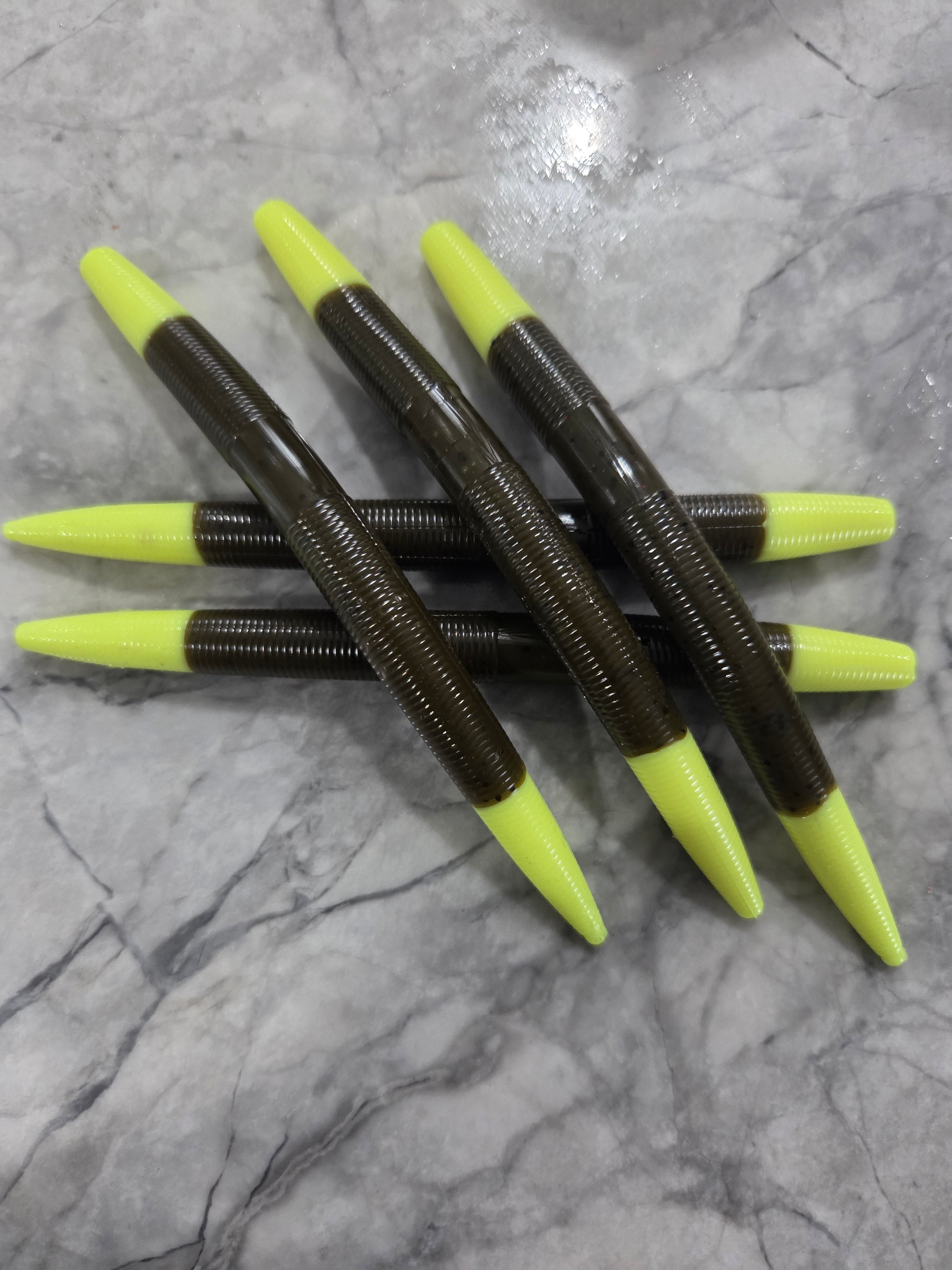 "THE DOUBLE SHOT" 5" Stickbait worm any color combo