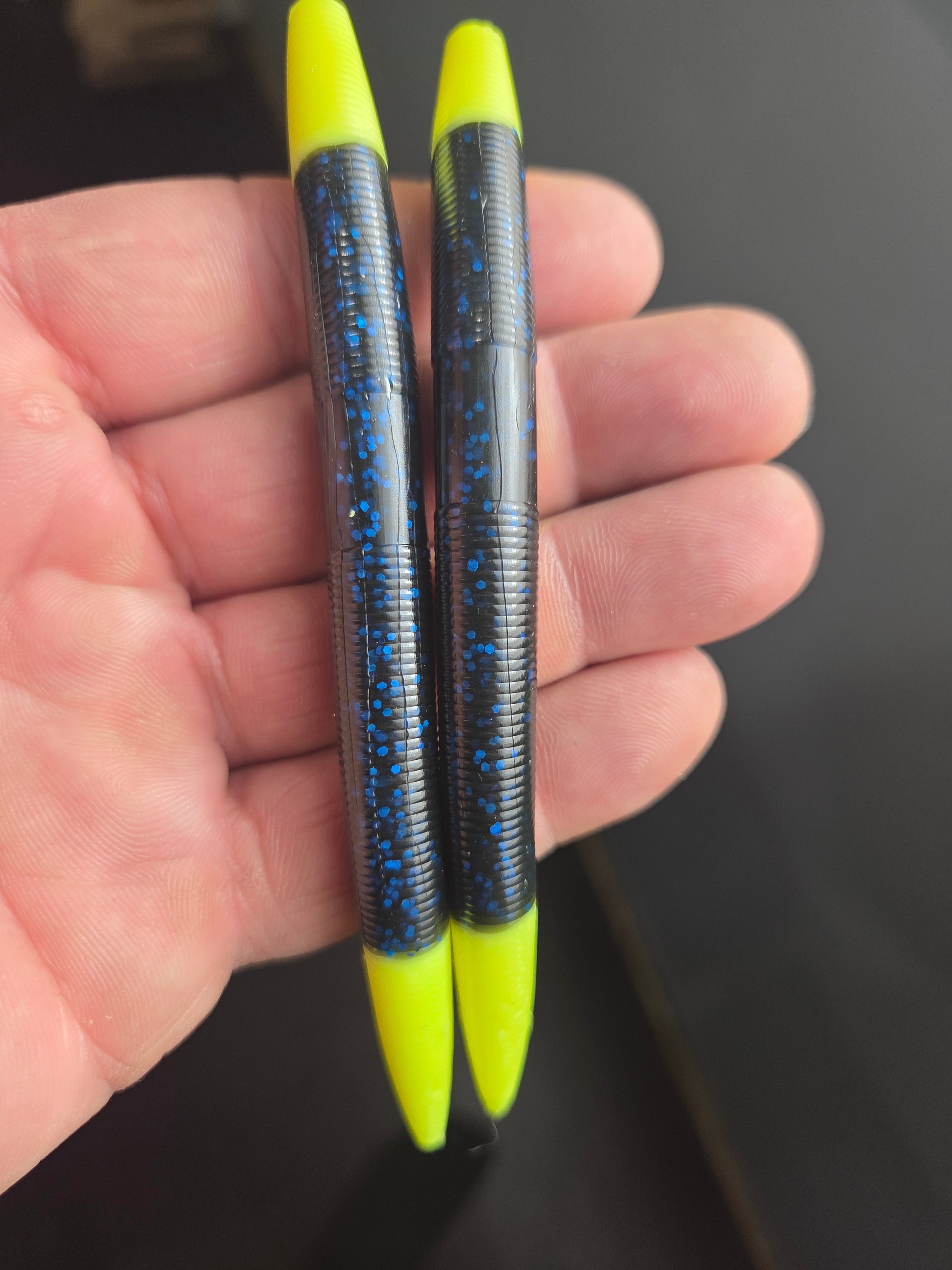 "THE DOUBLE SHOT" 5" Stickbait worm any color combo