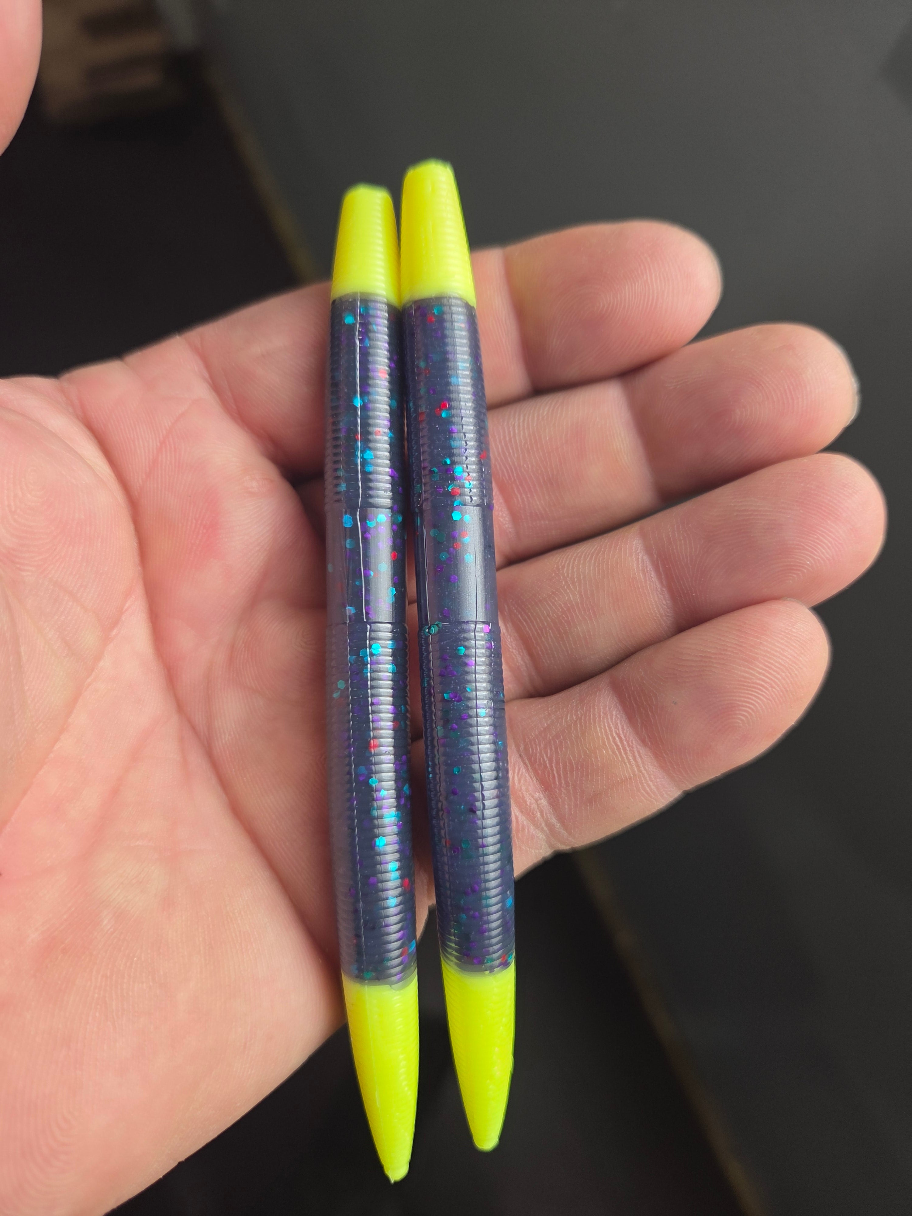 "THE DOUBLE SHOT" 5" Stickbait worm any color combo