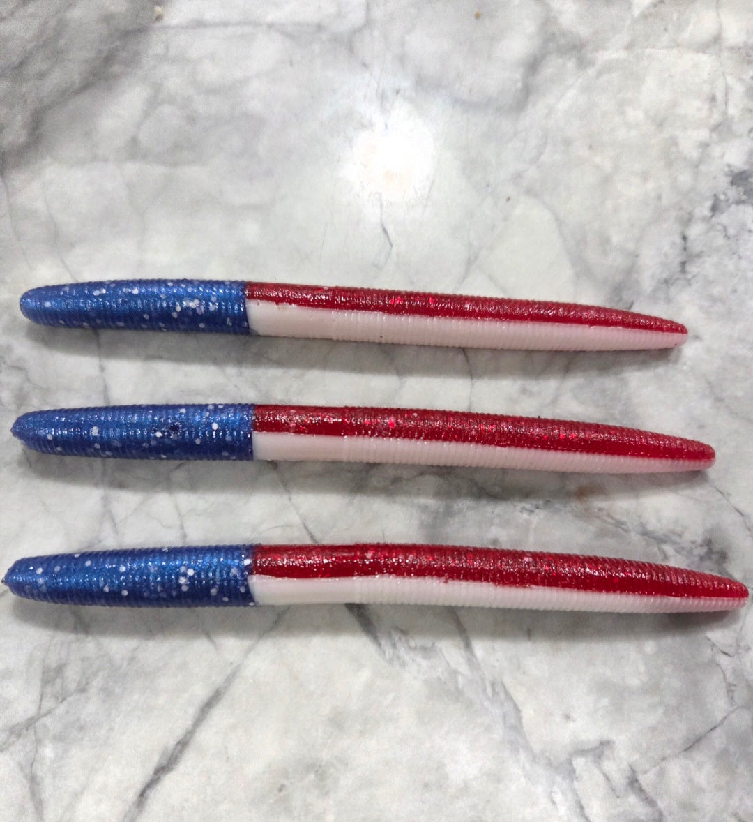 5 inch The Patriot  senko GY style stickbait worm  LIMITED RUN